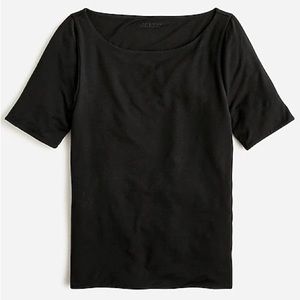 FORMKNIT ELBOW-SLEEVE T-SHIRT in BLACK